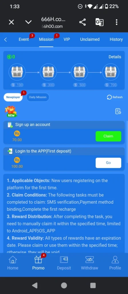 666H Game vip bonus